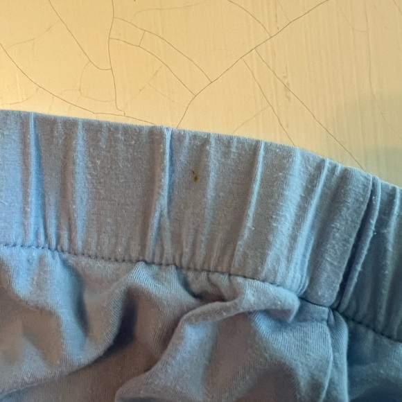 LAKE Pima Cotton Pajama Set Shorts Blue Ruffles Large - Picture 9 of 9